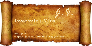 Jovanovity Vita névjegykártya
